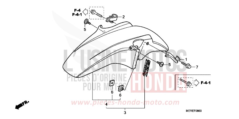 AILE AVANT de CBF600S ABS PEARL FIJI BLUE (B202) 2009